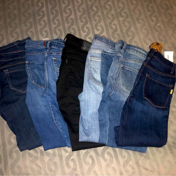 Denim - Lot of 7 pairs of both high waisted and mid rise jeans
